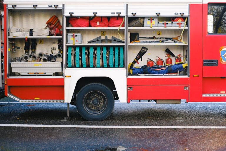 Bombeiros corrida equipamentos