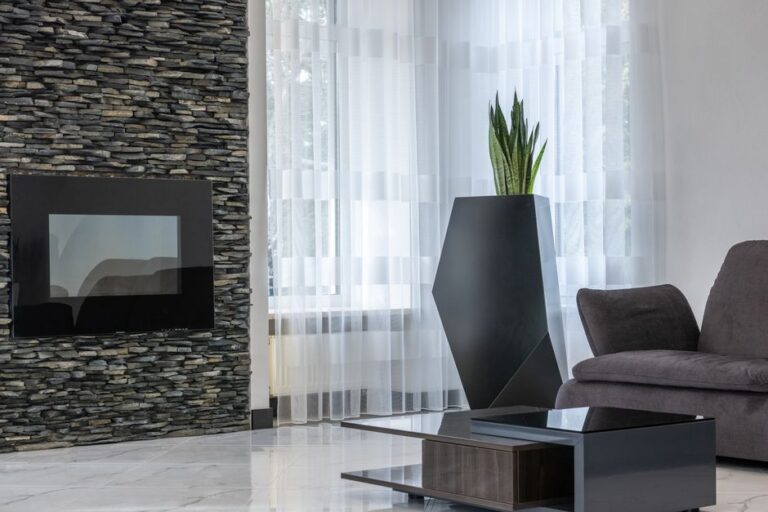 lareira em apartamento com design moderno